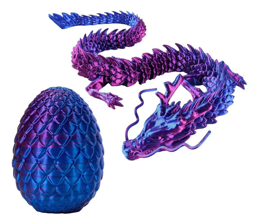 Huevo De Dragon Con Dragón Articulado Colores 22cm