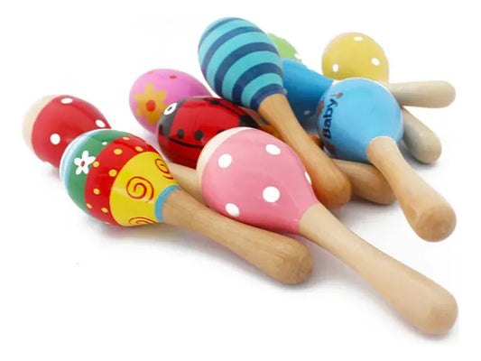 Sonajero Maraca En Madera Infantil Montessori 12cm