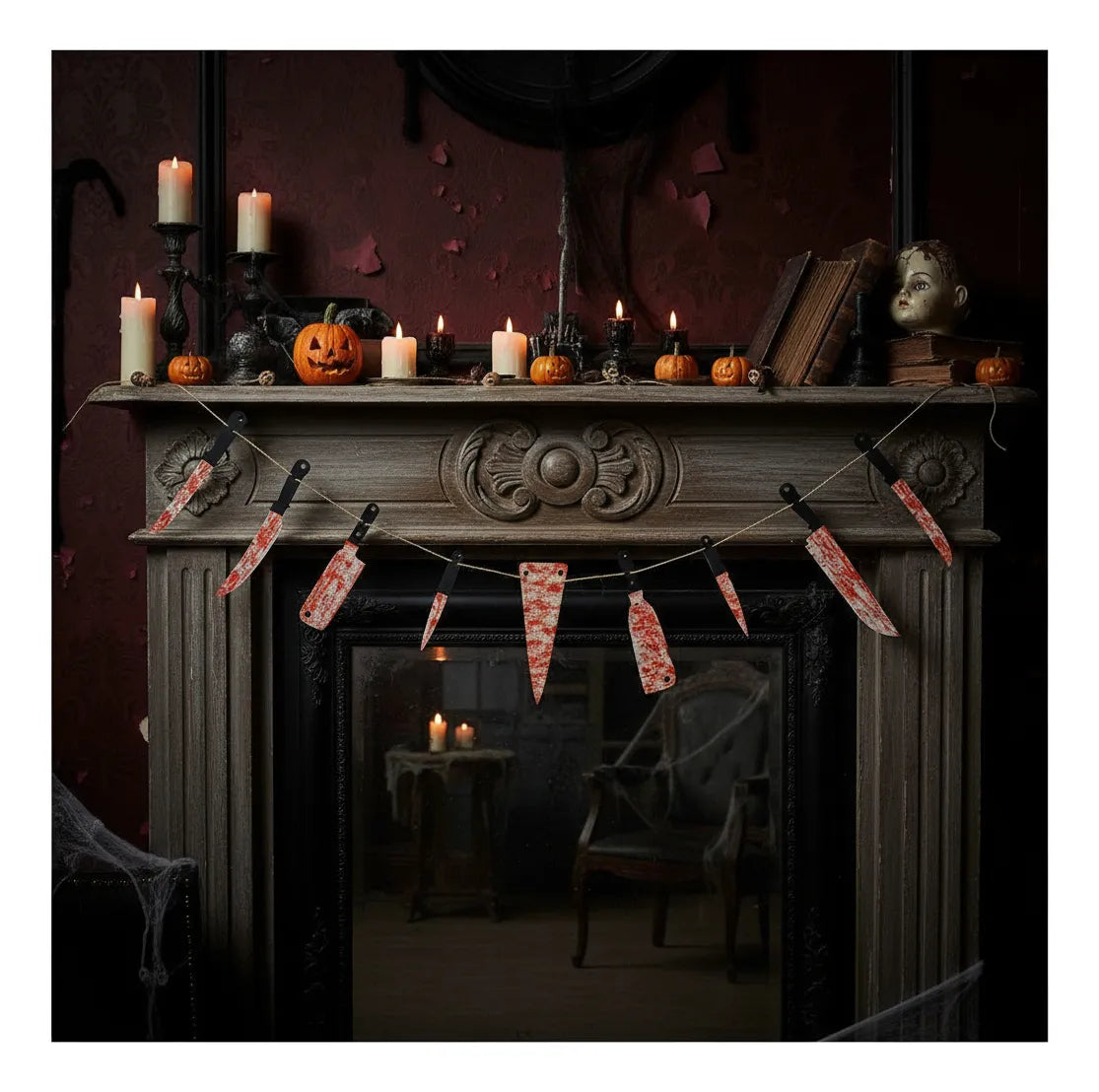 Guirnalda De Cuchillos Sangrientos Deco Halloween