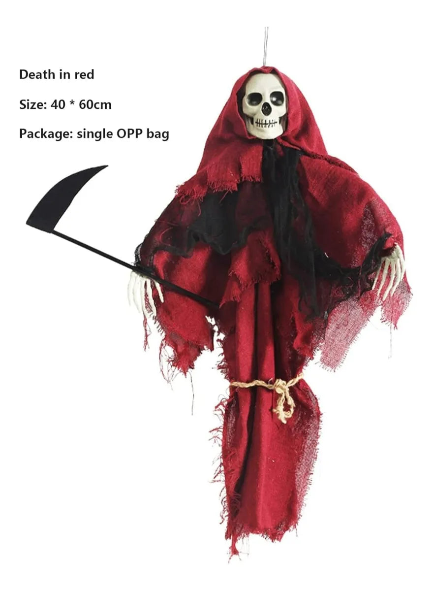 Esqueleto Colgante La Muerte En Rojo 60x40 Cm