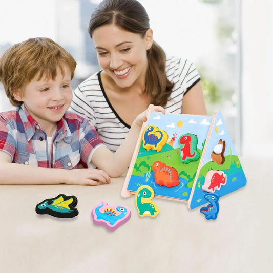Juego De Encastre Triángulo Dinosaurio Montessori