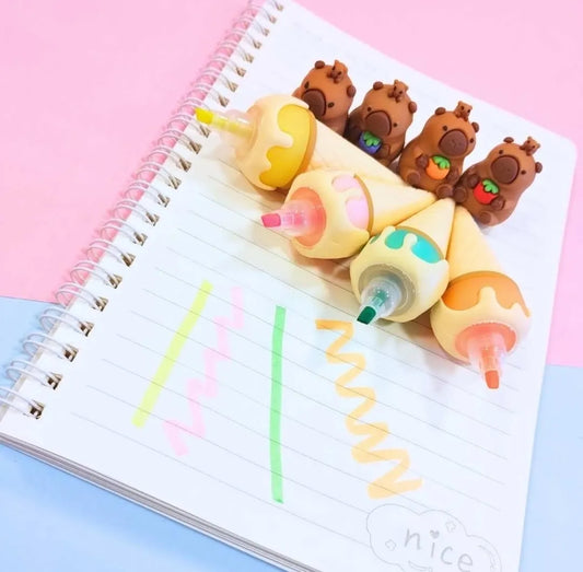 Marcadores Resaltadores De Capibara Pack X2