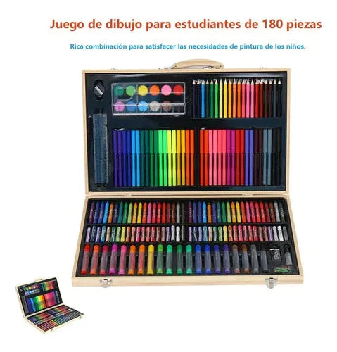 Valija Set Artístico 180pcs Lápices Crayones Pincel