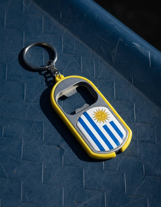 Llavero Destapador Con Luz Metalico De Uruguay Souvenir