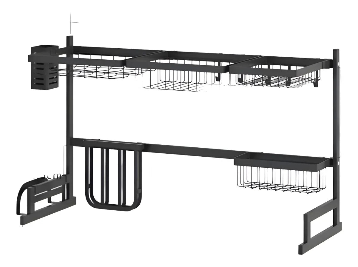 Escurridor De Platos Grande 85cm Negro Metal Pileta