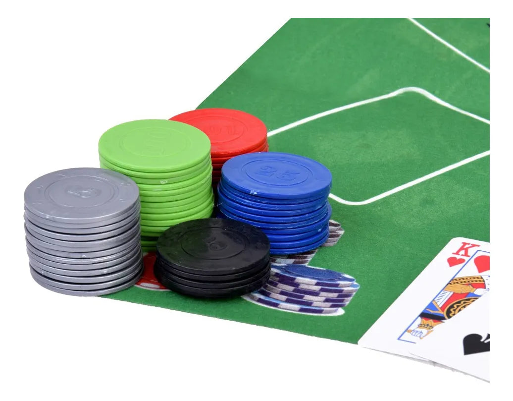 Set 2 En 1 Poker Y Blackjack Con Cartas Y Fichas