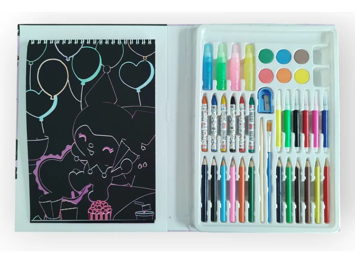Set De Arte Kuromi 38 En 1 Colores Crayones Témpera
