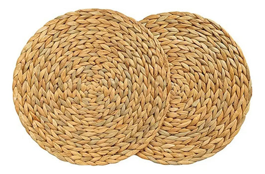 Individual Circular Ratán Tejido 38cm Marrón