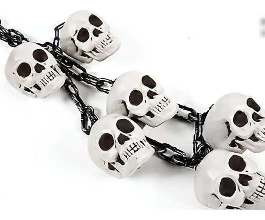 Decoración Halloween Cadena De Calaveras 5pc 110cm