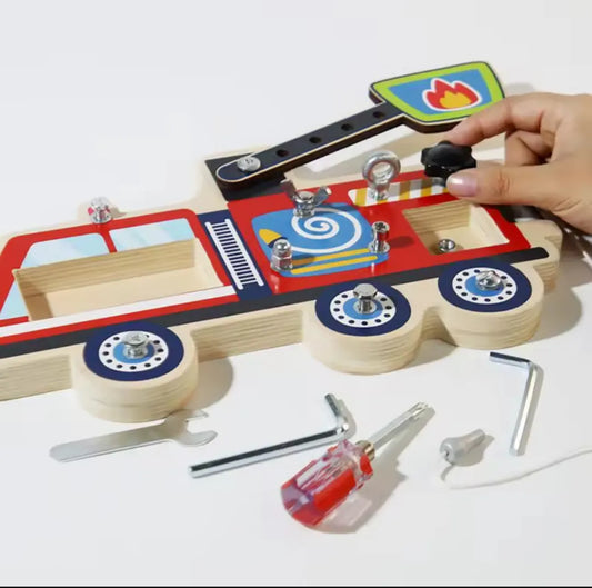 Tablero De Actividades Camión En Madera Montessori