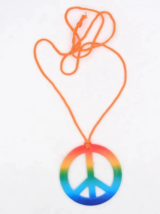 Collar Colgante Hippie Símbolo De La Paz Arcoiris