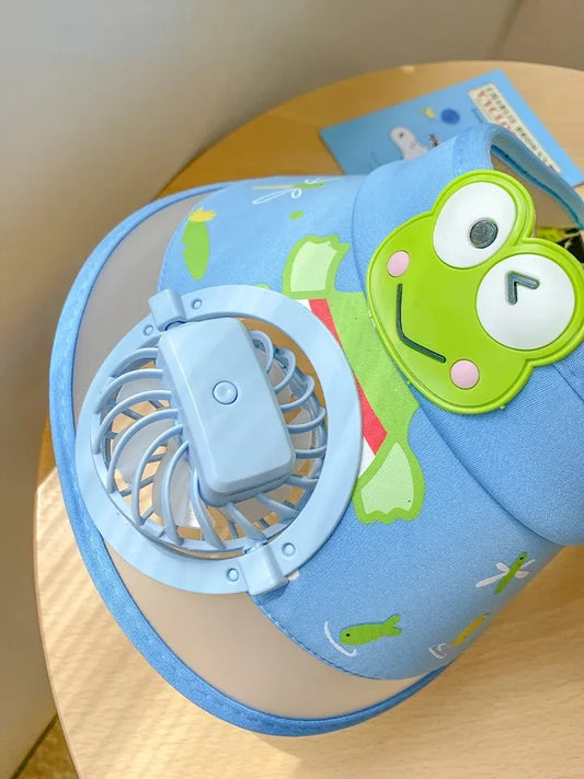 Gorro Visera Infantil Con Ventilador Usb Ajustable