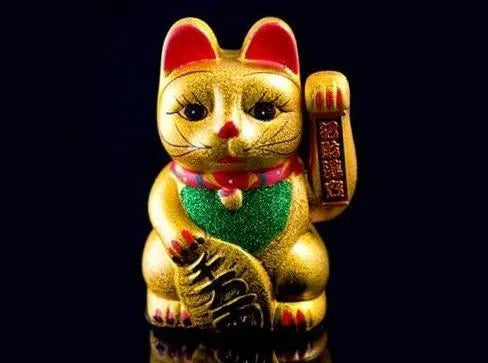 Gato Llama Dinero Grande 27 Cm Llama Fortuna Dorado