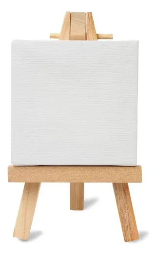 Pizarra De Tela Lienzo Con Atril De Madera 10x10 Cm