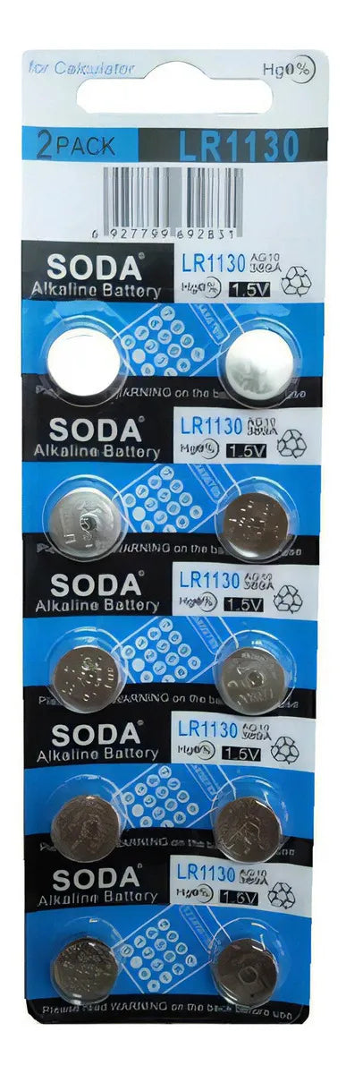 Blister 10 Pilas Boton Lr1130 Ag10