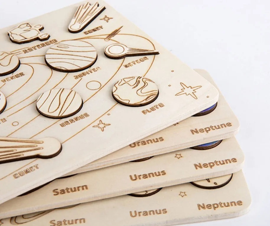 Puzzle En Madera Sistema Solar Planetas Montessori