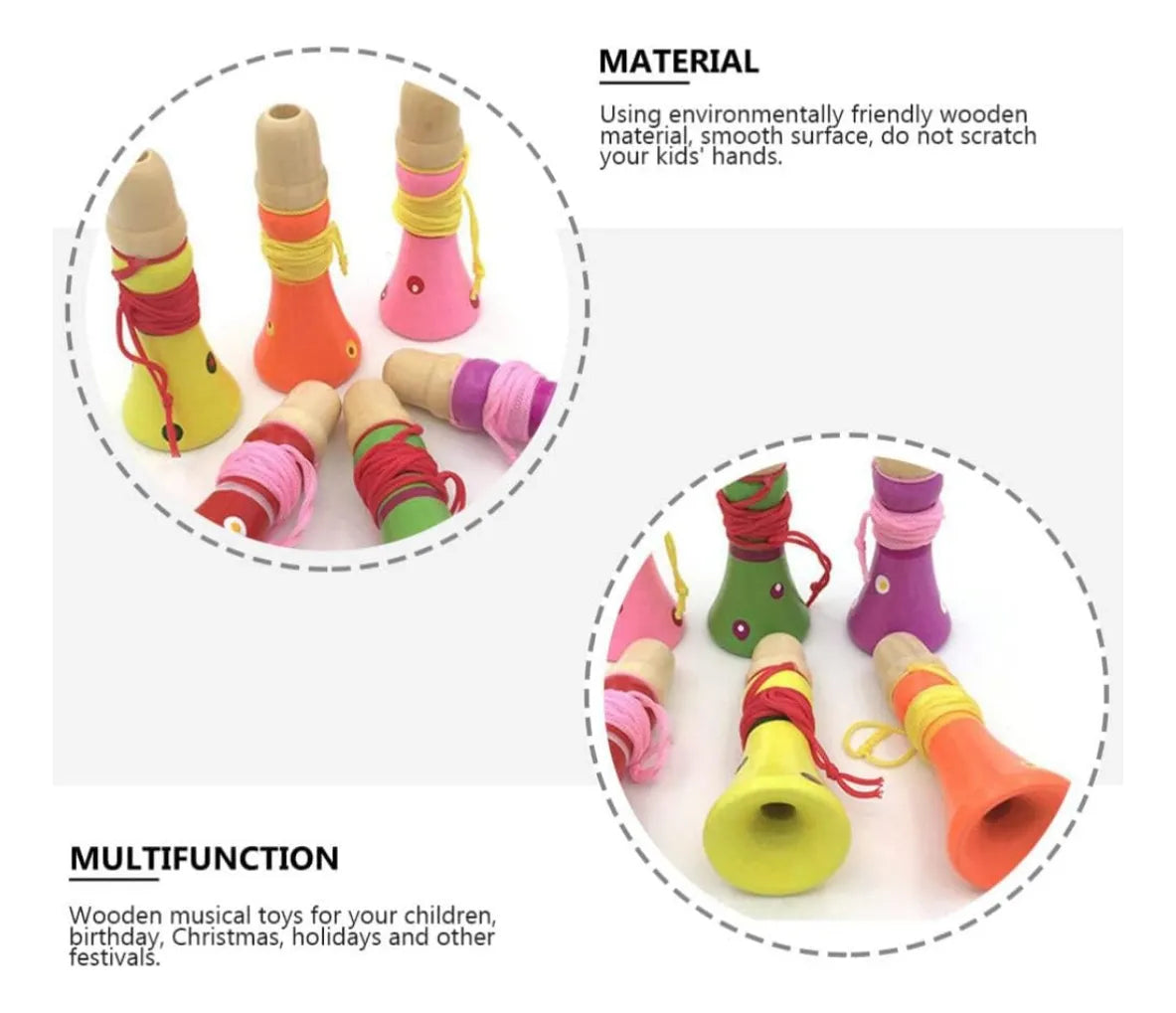 Corneta En Madera Montessori 9cm X 2 Unidades