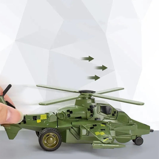 Helicóptero Transformer Robot Hélice 17cm Fricción