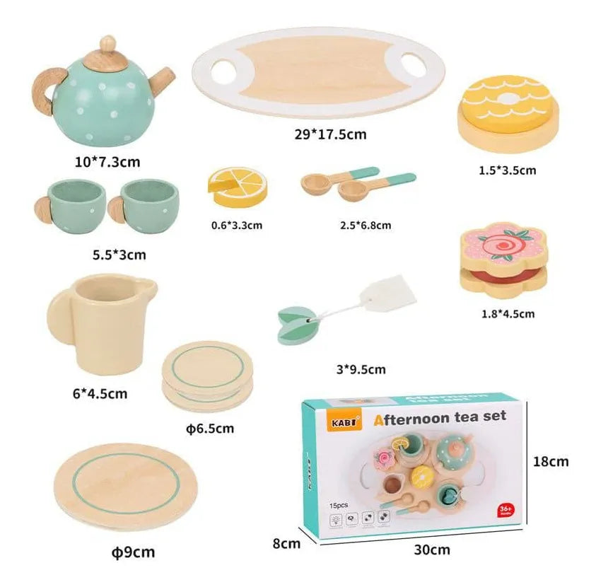 Juego De Te En Madera 15pcs Montessori Importado