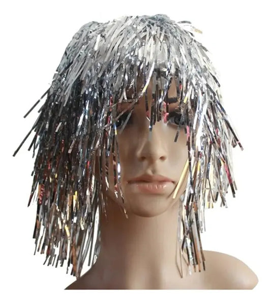 Peluca Metalizada Pack X6 Unidades Colores Cotillón