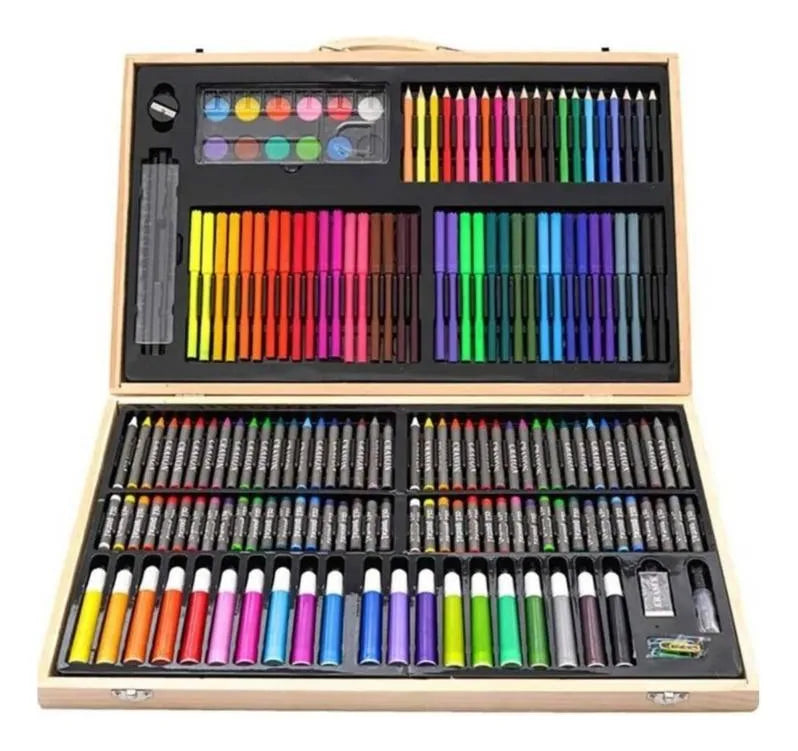 Valija Set Artístico 180pcs Lápices Crayones Pincel