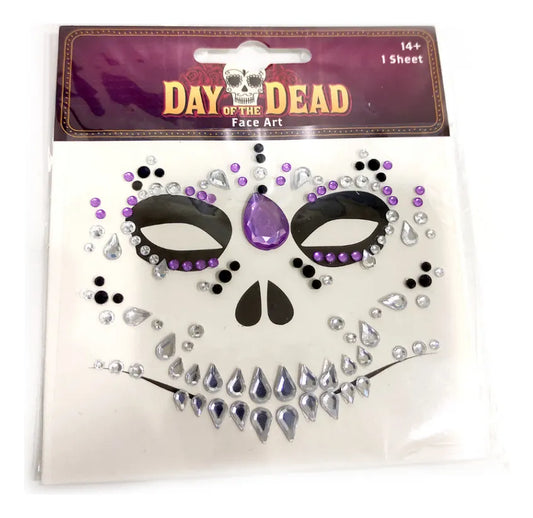 Brillos Adhesivos Para Rostro Calavera Halloween