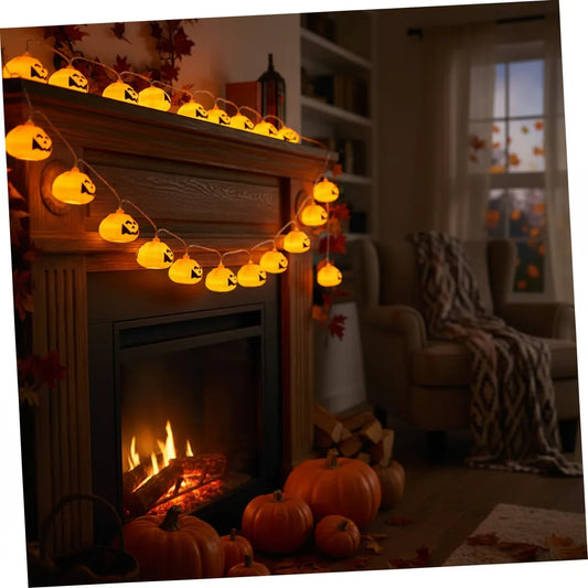 Guirnalda Guia De Luces De Calabaza 2mts Halloween