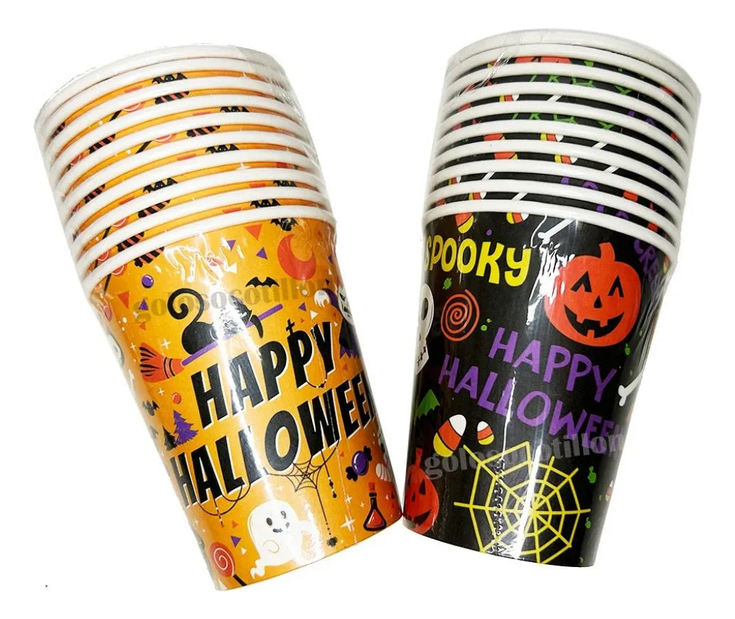 Pack De 10 Vasos Descartables 250ml Halloween