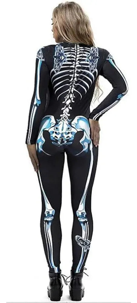 Disfraz De Esqueleto Adulto Malla Halloween Cosplay