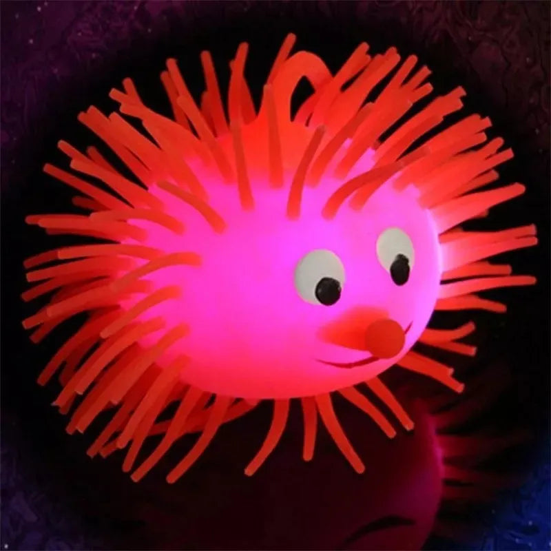 Squishy Erizo Colgante Con Luz Peludo X2 Unidades