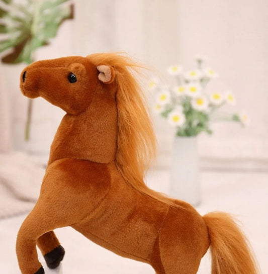 Caballo De Peluche Importado 28x32cm