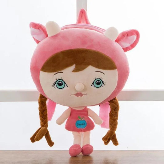 Peluche Mochila Infantil Muñeca 35cm 2 Modelos