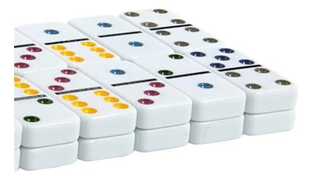 Domino Doble 9 Caja Metálica 55 Piezas Coloridas