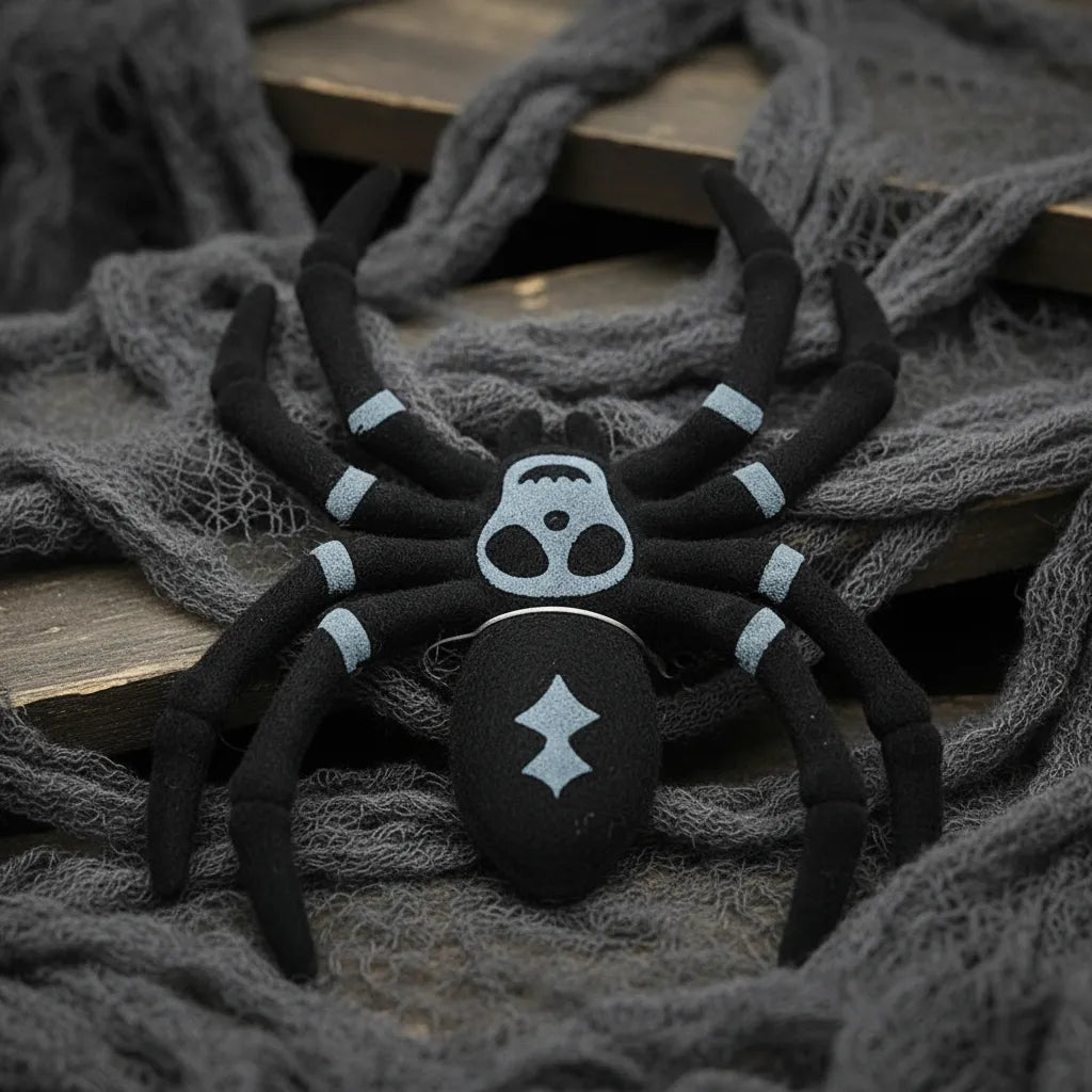 Set X 3 Araña De Felpa Decoracion Halloween