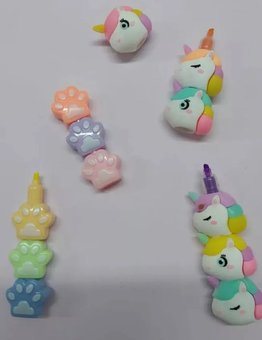 Marcador Resaltadores De Unicornio Set X6