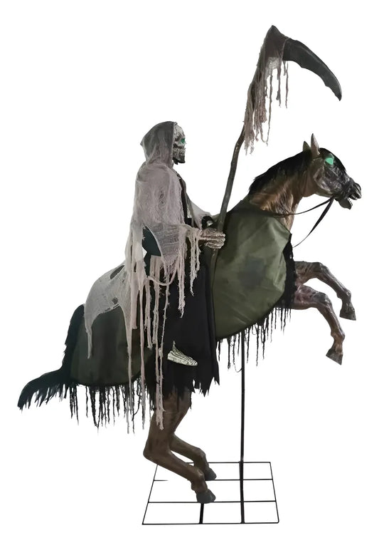 Jinete Calavera Animatronico Deco Halloween 2.20mt