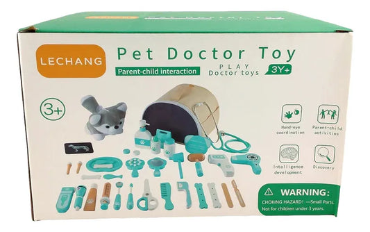 Set Veterinario Montessori En Madera Valija 25pcs