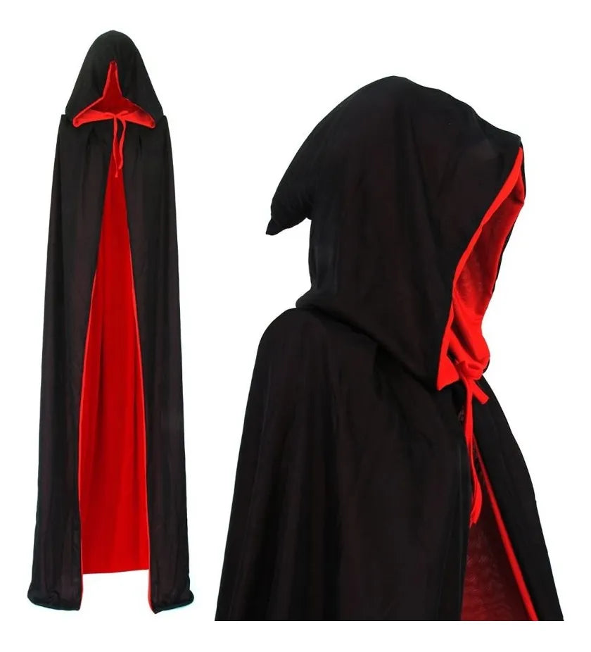 Capa Con Capucha Drácula Demonio 140cm