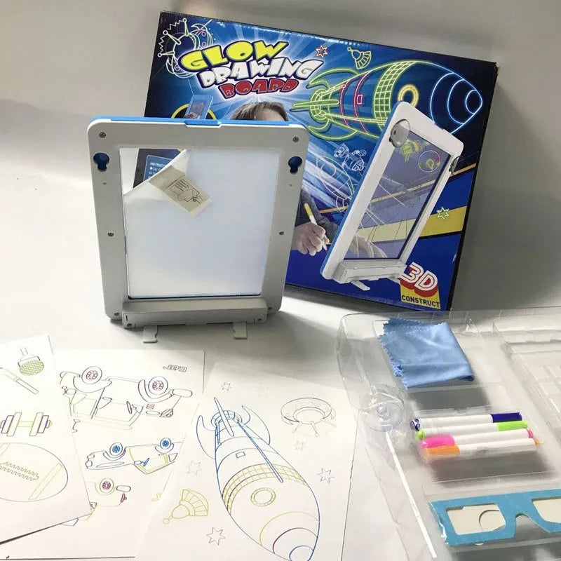 Pizarra Mágica 3d Lentes Lápices