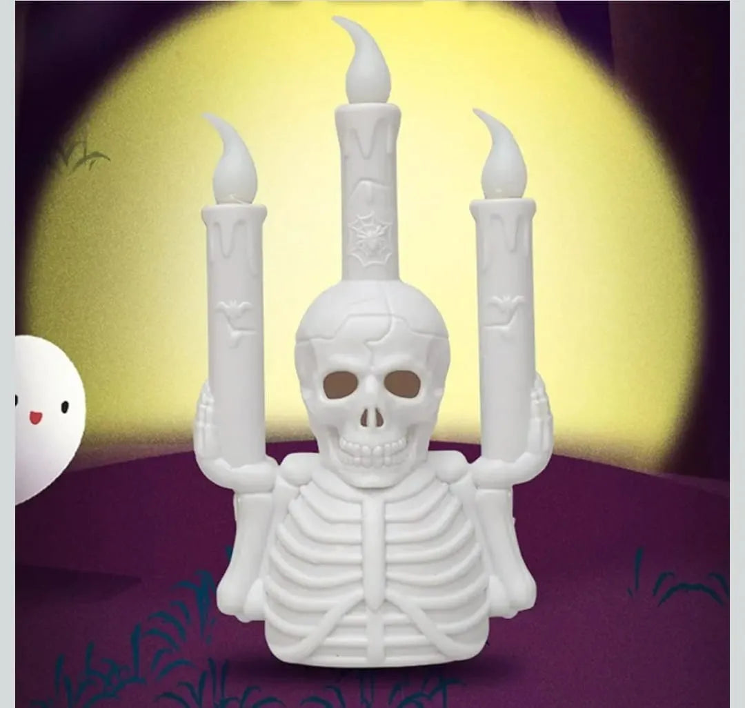 Candelabro Led Calavera 13cm Decoracion Halloween