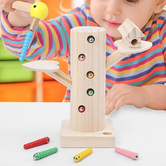 Juego Imantado Pájaro Carpintero En Madera