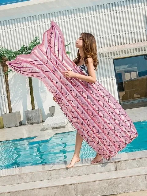 Inflable Colchón Cola De Sirena 180cm Pileta Playa