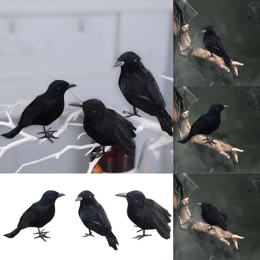 Cuervo Negro Decorativo Halloween 18x10 Cm