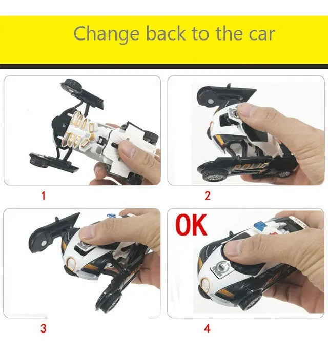 Auto Robot Transformers Policía Luz Y Sonido