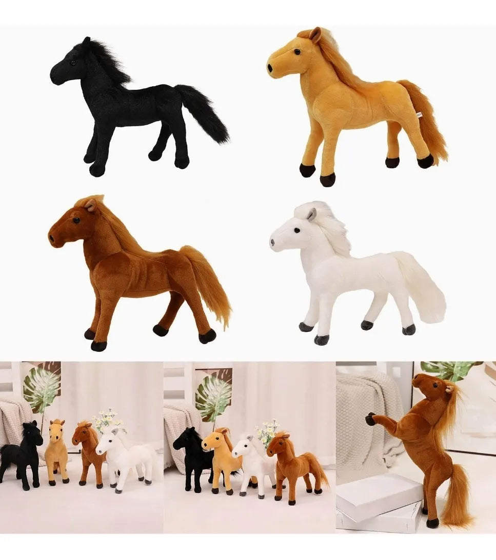 Caballo De Peluche Importado 28x32cm
