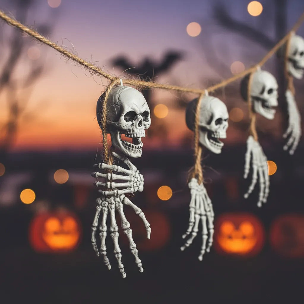 Deco Halloween Calaveras Y Manos De Esqueleto 150cm