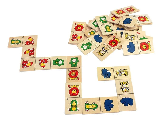 Domino en madera animales de la selva