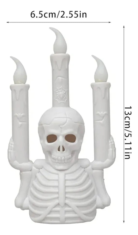 Candelabro Led Calavera 13cm Decoracion Halloween