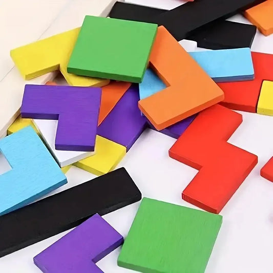 Tetris Puzzle En Madera 40 Pcs Montessori