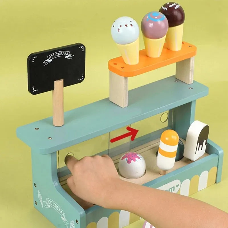 Juego de Heladería En Madera Oficio Montessori 12pcs